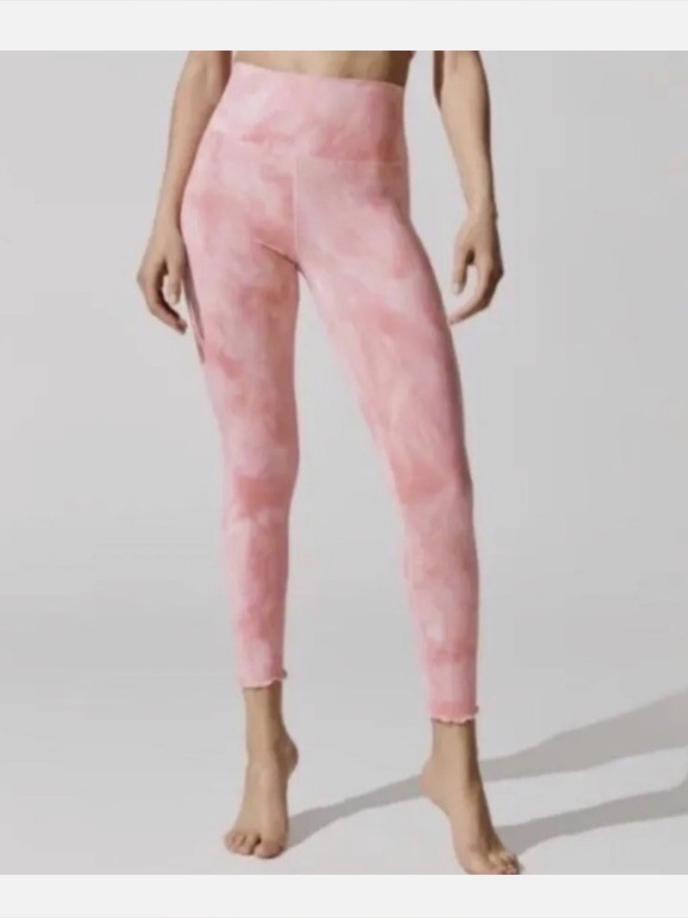 Carbon38 Blush Pink Tie-Dye High-Waist Leggings